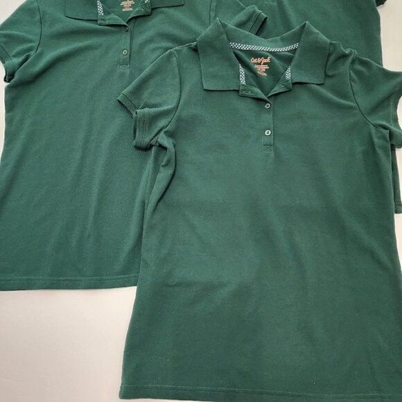 4 Pc Cat & Jack XXL 18 Girls School Green Uniform Polo Collar Shirts - Picture 3 of 4